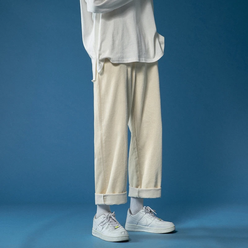 Зимние плотные вельветовые брюки мужские Модные хлопковые повседневные Мужская