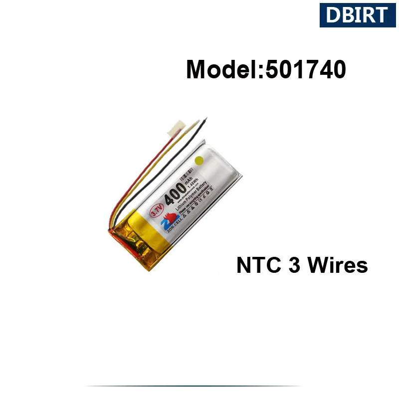 Аккумулятор 400 мАч LP501740 AHB501740 501740 051740 NTC 3 провода для Mp3 Mp4 плеера Bluetooth наушников