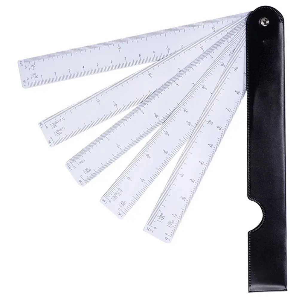 

Fan-shaped ruler 5 set scale multi-function fan-shaped scale