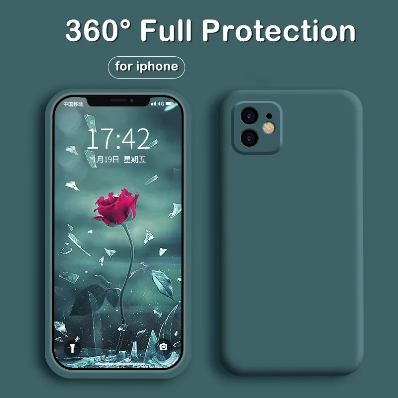 Original Liquid Silicone Phone Case For iPhone 11 Pro XS Max X XR 7 8 6 6S Plus SE 2 2020 Soft Gel Camera Lens Protective Cover