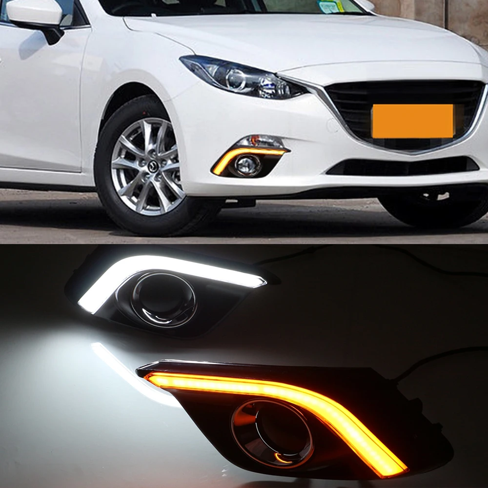 1 пара автомобильных мигающих дневных ходовых огней для Mazda 3 Mazda3 Axela 2013 2014 2015 2016