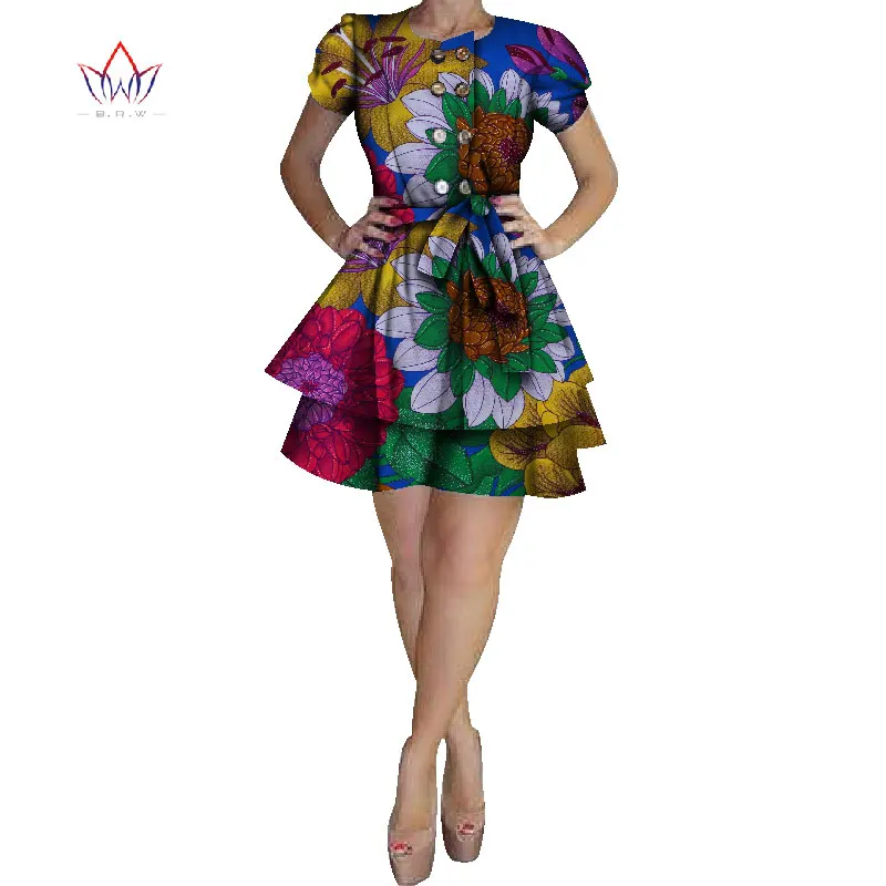 Женские платья Дашики с коротким рукавом африканские для женщин хлопковые
