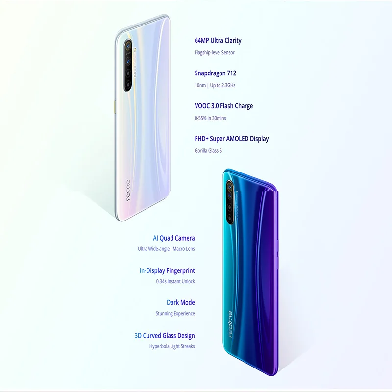 Мобильный телефон Realme XT, 8 ГБ ОЗУ, 128 Гб ПЗУ, NFC, Snapdragon 712 AIE, 64 мп, четыре камеры, 4000 мАч, VOOC, быстрая зарядка, смартфон OPPO