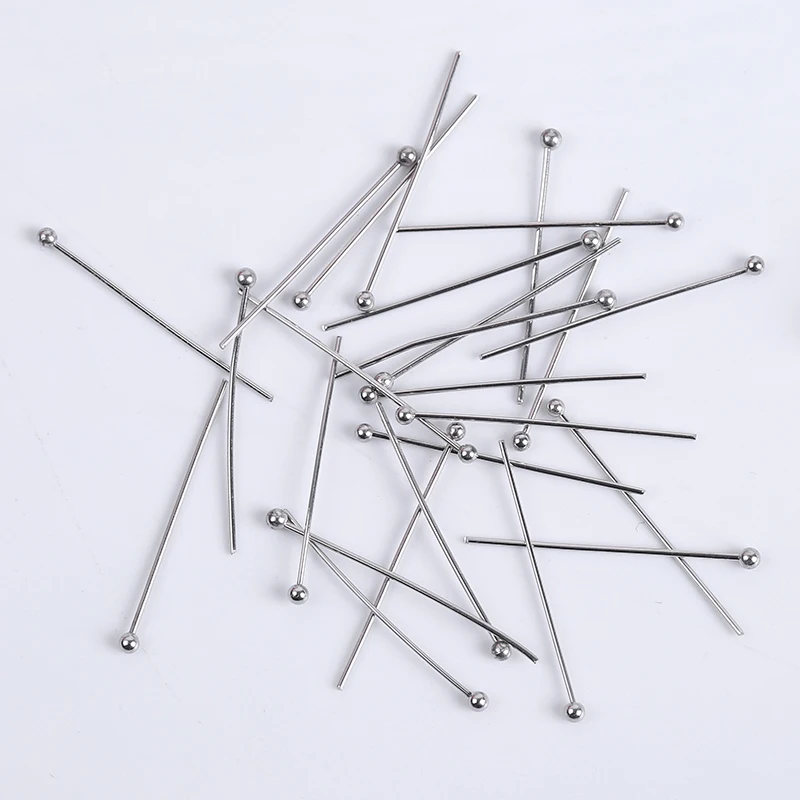 

100 Pcs/Lot Stainless Steel Earrings Accessories Ball Head Pins Diy Handmade Jewelry Earrings Making Headpins Findings