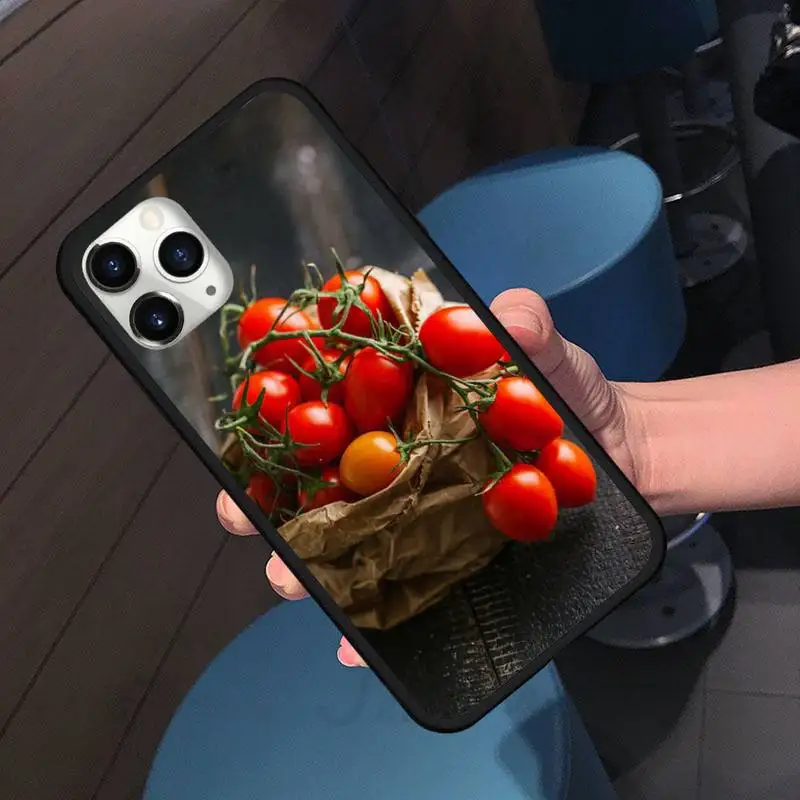 

Fruit beautiful Cherry Tomatoes Phone Case for iPhone 11 12 pro XS MAX 8 7 6 6S Plus X 5S SE 2020 XR Soft silicone accessories