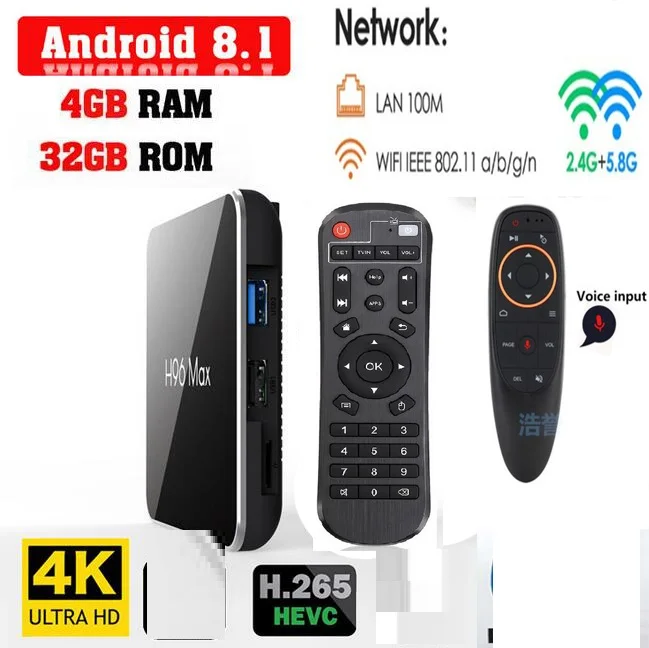 ТВ приставка H96 Max X2 Android 3 0 Amlogic S905X2 4 ГБ/32 ГБ/64 ГБ Двойной Wi Fi Bluetooth USB 4K h96 max plus