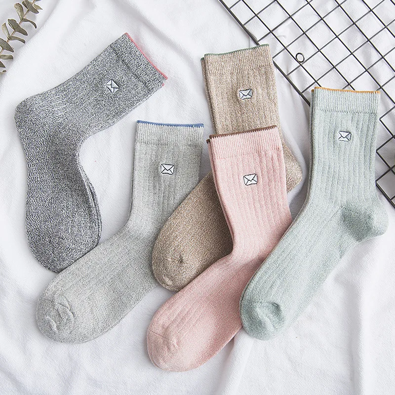 20 пар осень и зима новые женские модные милые вышитые Хлопковые носки оптом |