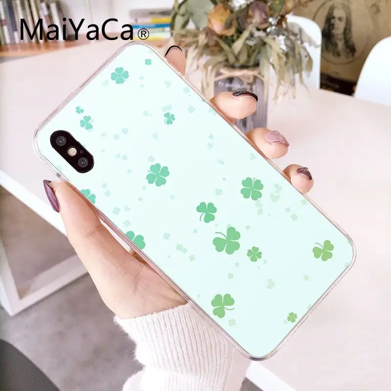 MaiYaCa простой маленький Свежий мятный зеленый DIY Роскошный чехол для iPhone X XS MAX 6 6s 7 7plus 8 8Plus 5 5S SE XR 10 - Цвет: A10