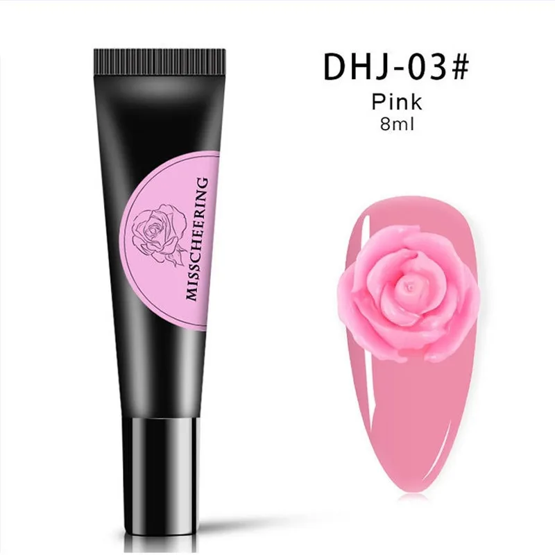 8 расцветок лак для ногтей Гель 3D моделирование резной гель Клей цветы живопись