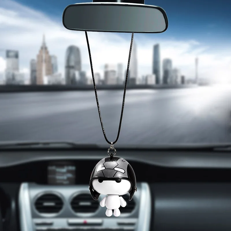 Автомобиль кулон милый шлем робот Baymax куклы висячие украшения автомобили Зеркало заднего вида подвеска украшения аксессуары Подарки