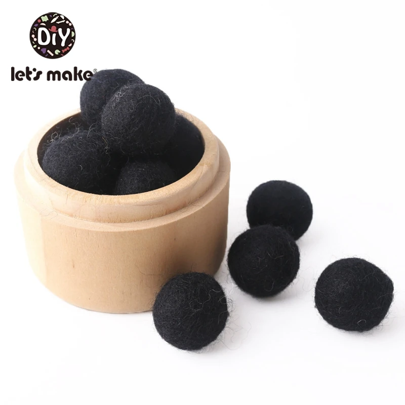 Black 120 шт 20 мм шарик из шерстяного войлока помпоны шарики DIY домашний декор для детской комнаты Висячие зеленые розовые белые лаймовые фиолетовые фетровые шары - Цвет: Black