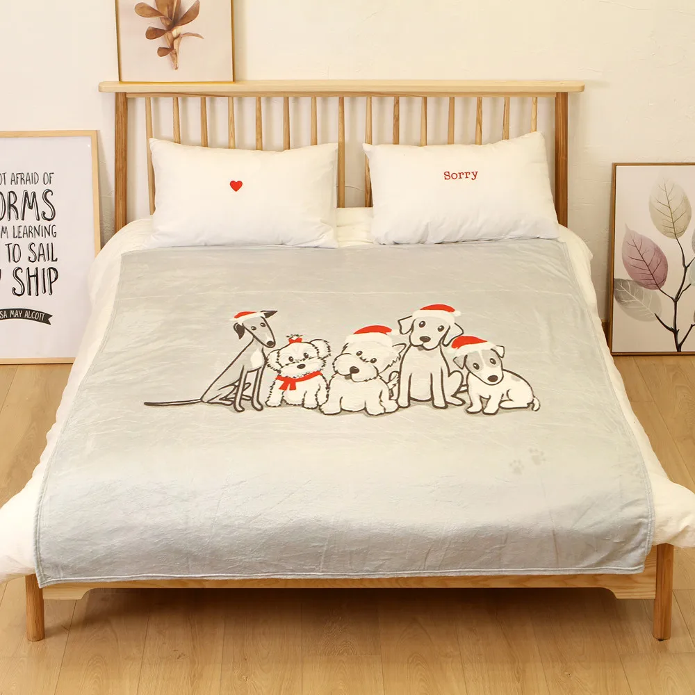 OUNEED Christmas Blanket Flannel Fabric Sofa Bed Blanket 150x200CM Office Children Towel Portable Car Travel Cover Blanket#45