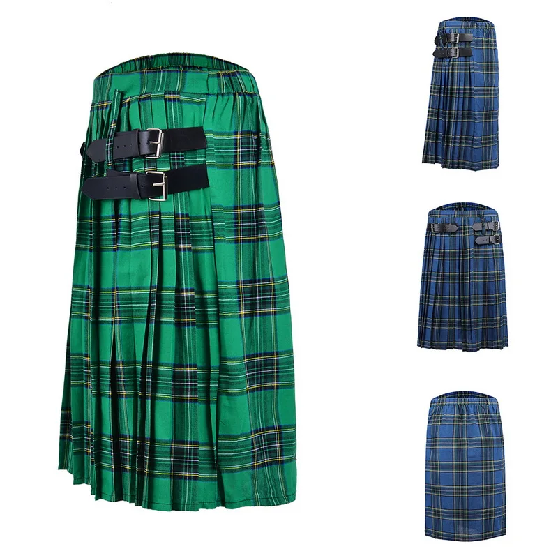 Shujin 2019 шотландский мужской Kilt традиционный ремень в клетку плиссированная цепь