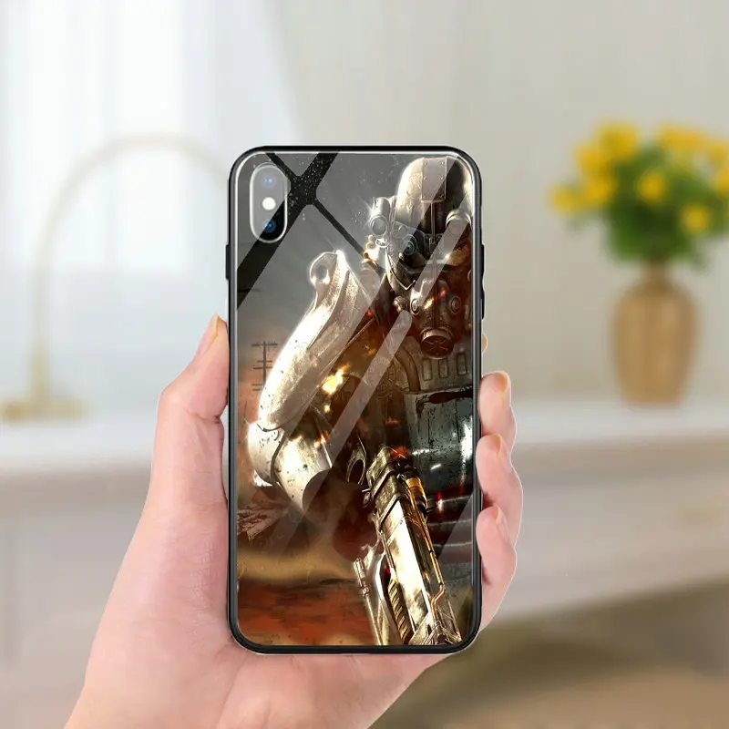 Чехол из закаленного стекла для iPhone 5 флип чехол X XR XS 11 Pro Max 7 6 6s 8 Plus видеоигр Fallout