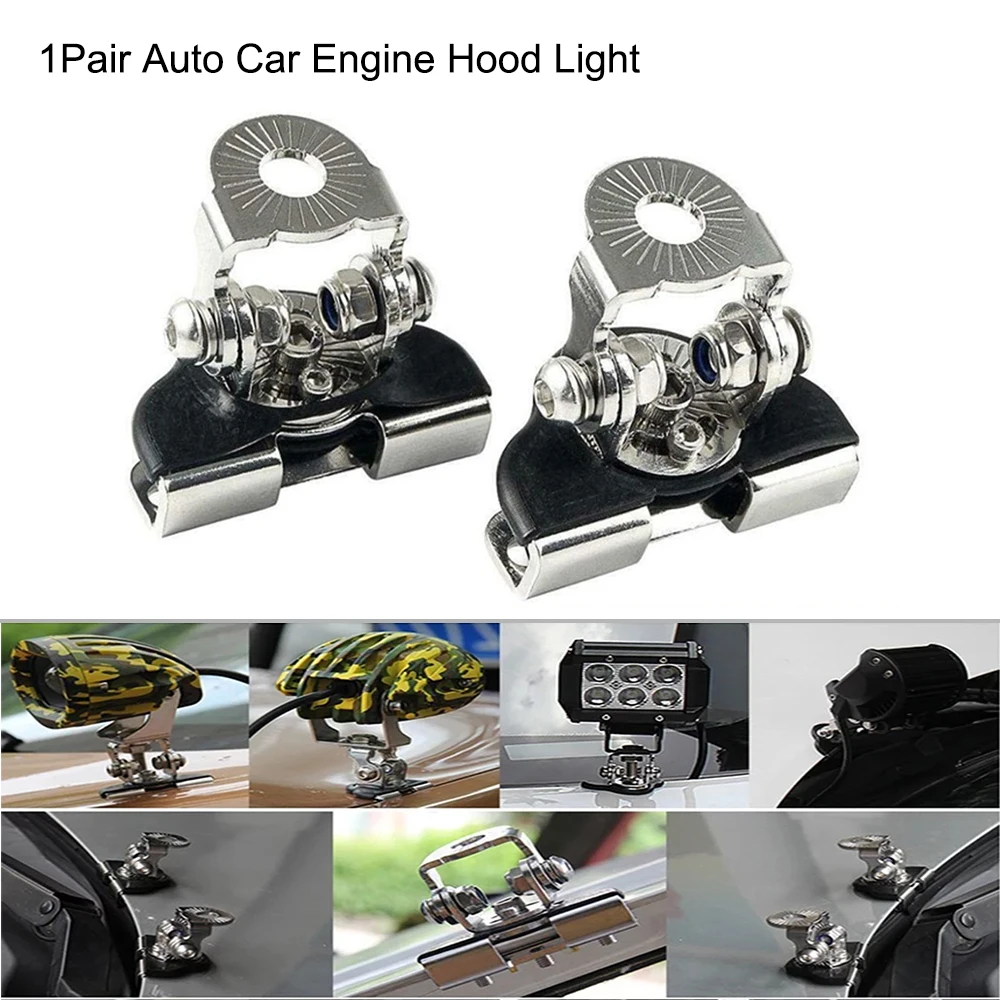 

Lighting Bracket Mounting Clamp 2pc/pair Engine Hood Light Bracket Holder Offroad SUV Engine Cover Led Work Light Bar lights