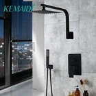 Смеситель KEMAIDI для ванной комнаты, матовый черный смеситель для душа, настенный смеситель для ванны, смеситель для душа, смеситель для ванны, набор для душа