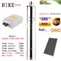 hike solar equipment 48v 3 inch dc solar deep well water pump solar pumps for agriculture pump model 3sps2 380 d48750