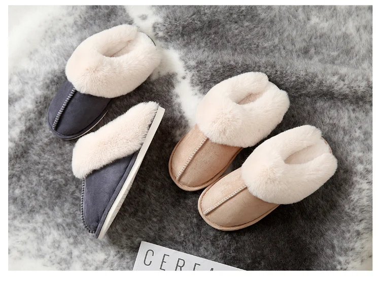 FIFY STORE Pantoufles Chaussons Peluche pour la Maison pour Femme  