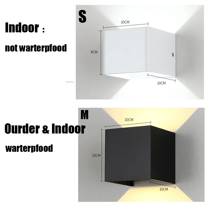 Настенный светодиодный светильник для гостиной квадратная коробка