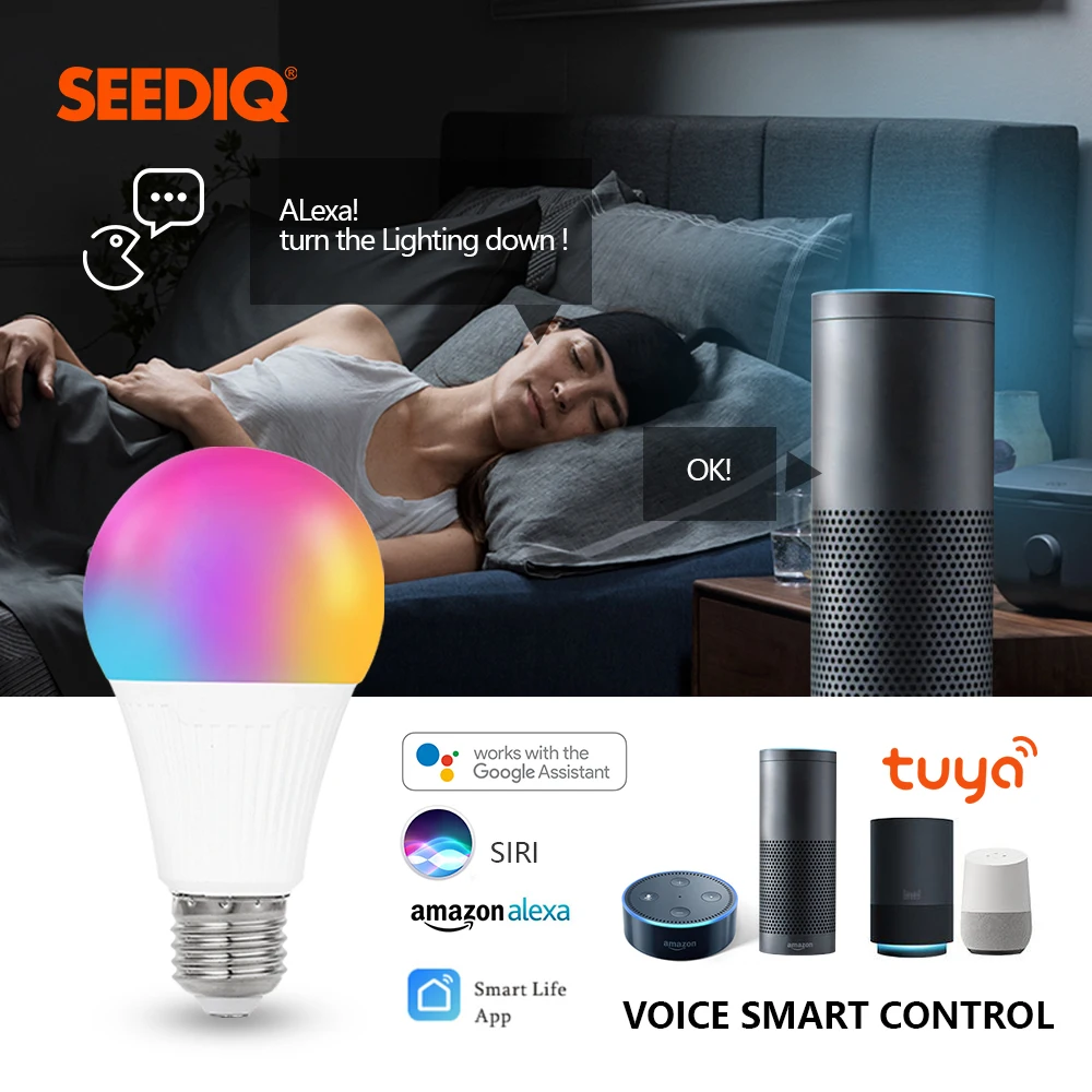 7 ваттов 9 умный светильник лампочка WiFi Светодиодные лампы дома Lighitng Светодиодная