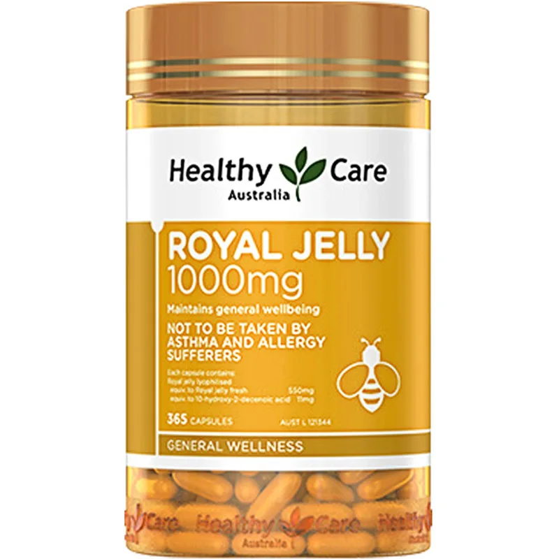 

Free shipping ROYAL JELLY 1000 mg 365 capsules Not to be taken by asthma and allergy sufferers