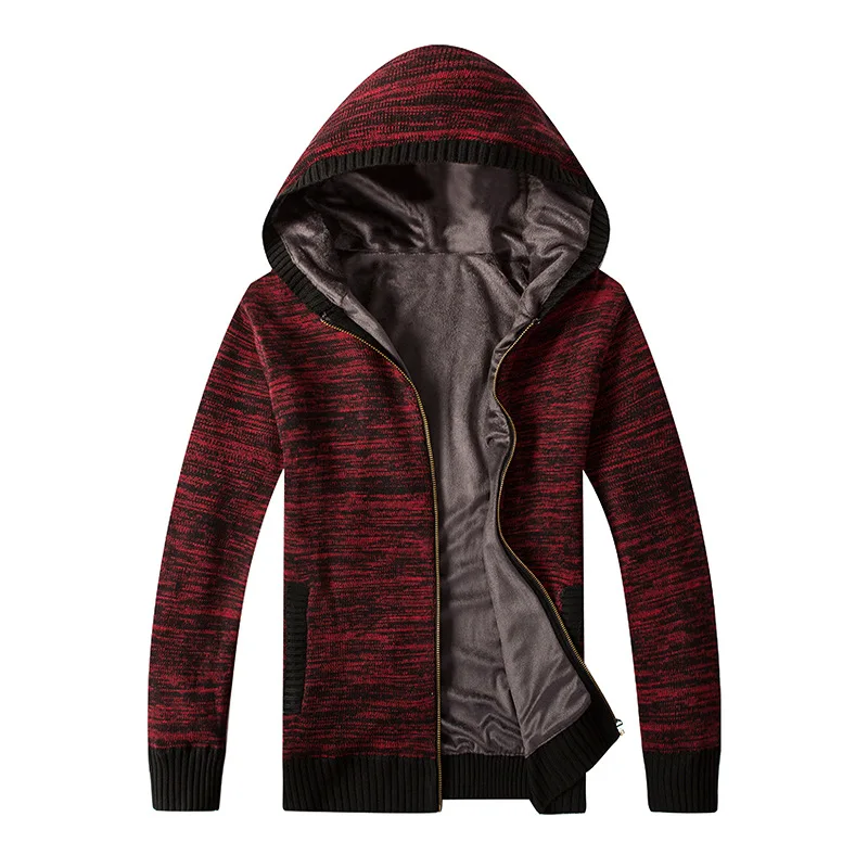 

Fashion Brand Wool Jacket Men Hooded Slim Fit Jumpers Knitwear Thick Autumn Style VogueSweaters Coat Clothing Male Nice Pop