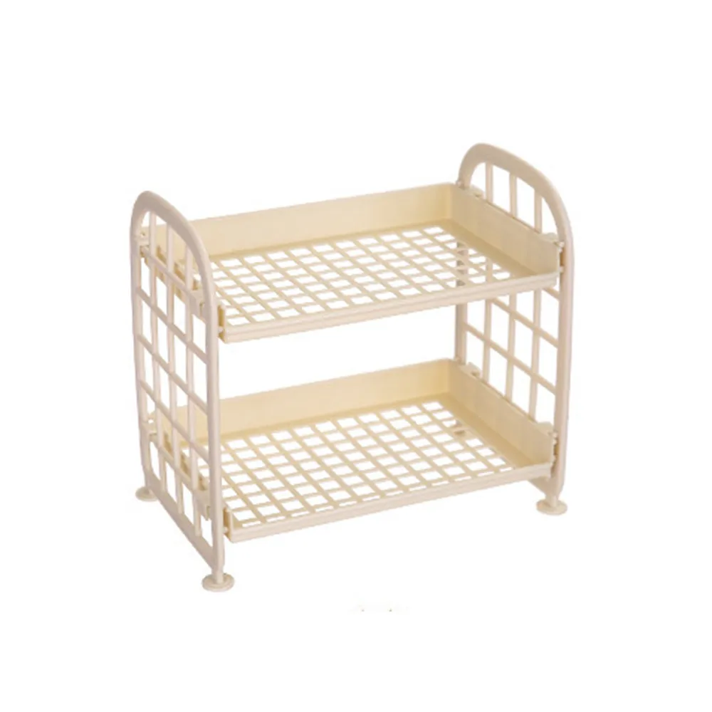 HSU двойная столешница полка стойка для хранения косметики кухонный стеллаж