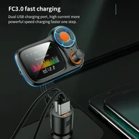 wireless fm transmitter car kit hands free color screen mp3 player fast charge quick charge bluetooth 5 0 led