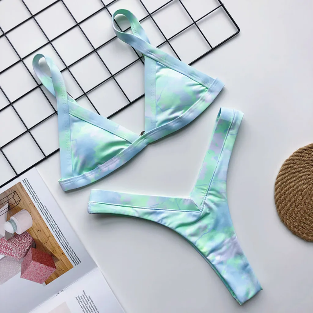 Горячая Распродажа комплект бикини 2020 с завязками летний купальник высокой