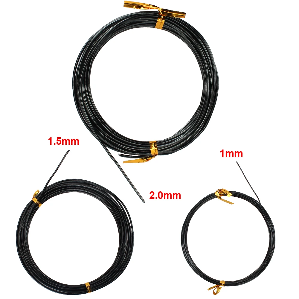 

Anodized Aluminum Bonsai Training Wire With 3 Sizes(1.0 mm,1.5 mm,2.0 mm) Total 20m (Black) Bonsai Wires 4 Rolls