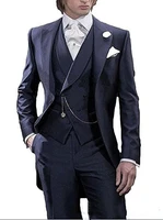 handsome one button groomsmen peak lapel groom tuxedos men suits weddingprom best man blazer jacketpantstievest 962