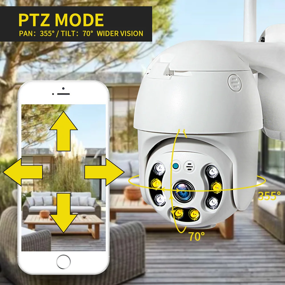 3MP HD Tuya умная домашняя Wi-Fi камера безопасности IP66 водонепроницаемая купольная PTZ