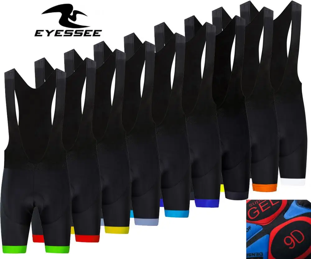 EYESSEE дышащий Coolmax 9D мягкий нагрудник шорты MTB Топ эластичный итальянский галстук для ног Велоспорт нагрудник шорты дорожный велосипед шорты