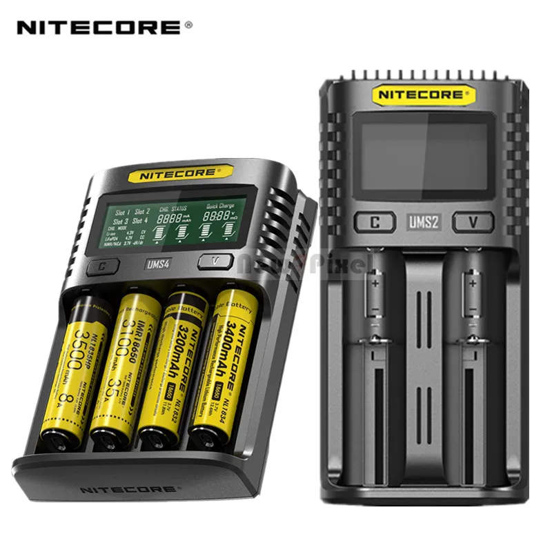 Зарядное устройство NITECORE UMS4 UM4 UMS2 UM2 SC4 умное зарядное для аккумуляторов 18650 16340 21700