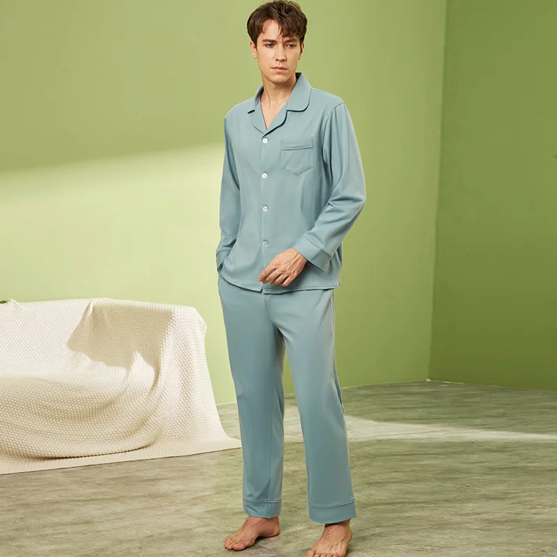 

Lovers Pijamas Set Men's Pyjamas Nightwear Large Size Loose Shirt&Pants Home Clothes Women 2PCS Pajamas Suit Cotton Sleepwear
