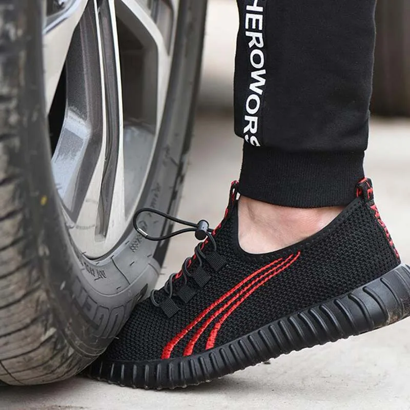 

2020 New Safety Shoes For Men Summer Breathable Work Shoes Lightweight Anti-smashing Shoes Male Construction Work Mesh Sneakers