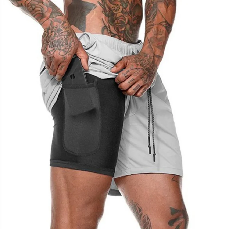 

Casual Sports Shorts Men's Two-in-one Sports Pants Jogging Pants Fitness Shorts Men's Quick-drying Pants Casual Pants