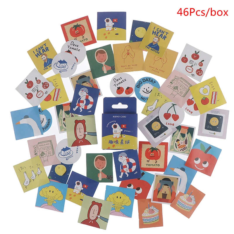 

46Pcs Planet Diary Label Paper Sticker Stickers Sticker Scrapbooking Stationery