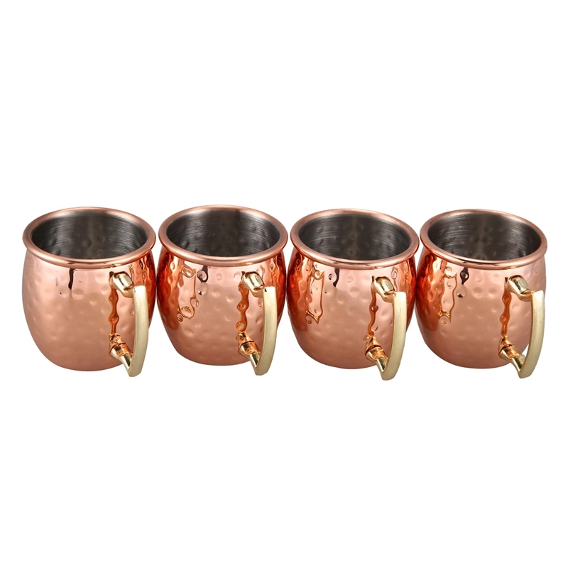 

Mini 2-Ounce Stainless Steel Moscow Mule Mug Espresso Mini Mugs Copper Plated Mug Shot Mugs Set of 4
