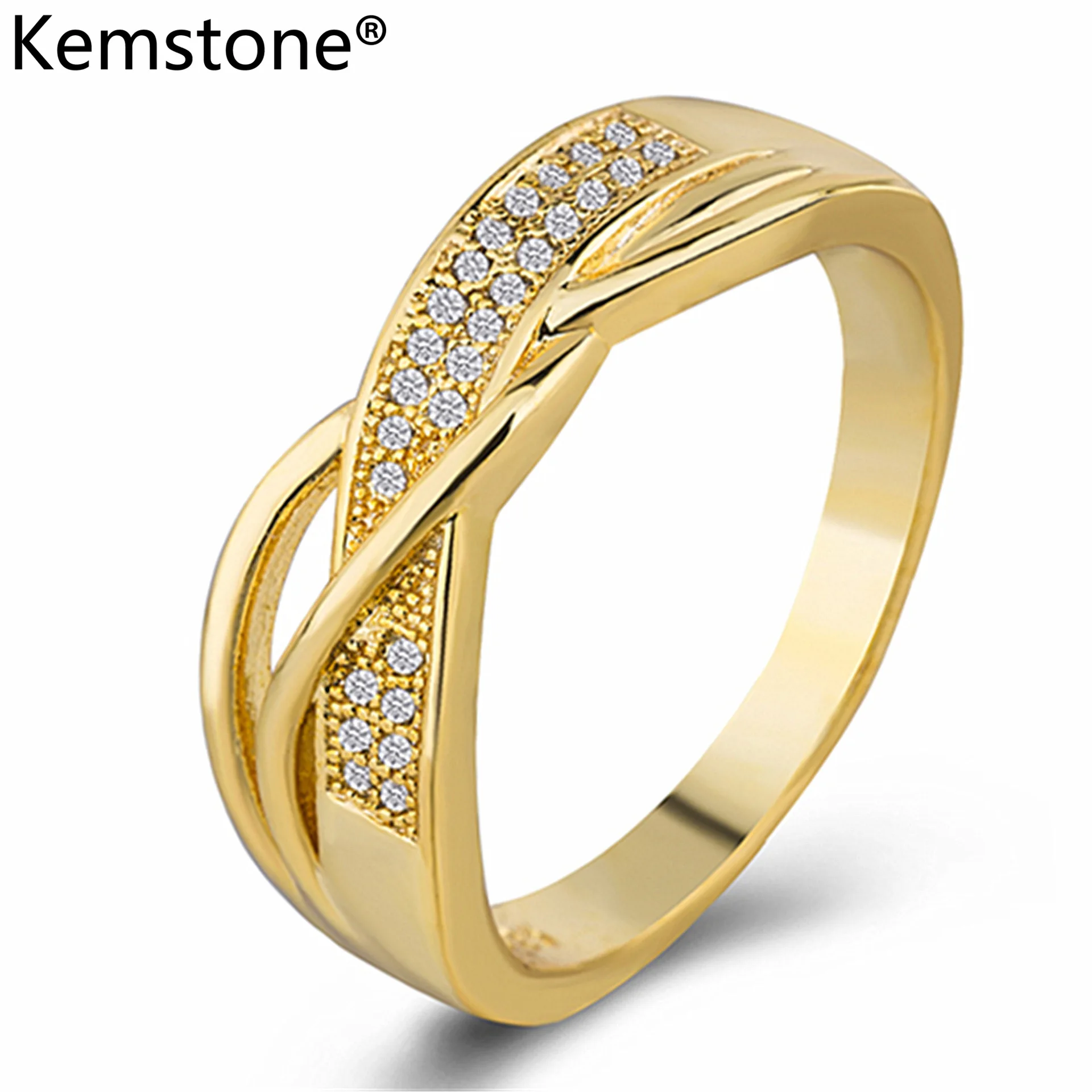 Kemstone Creatived Engagemnet кольцо медь золото посеребренное кольцо для женщин ювелирные изделия подарок