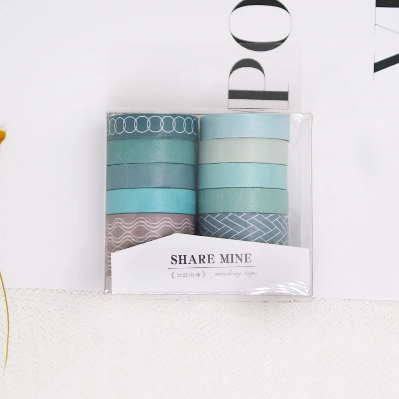 

Grid Washi Tape Set Kawaii Masking Tape School Office Supplies Stickers Japanese Stationery Washi Tape Stickers 10pcs/set