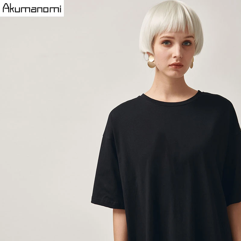 Black Cotton Long Dresses Ladies Plus Size Women Xxxl 4xl 5xl 6xl 7xl O-neck Short Sleeve Befree Maxi Casual Dress Cotton Tops