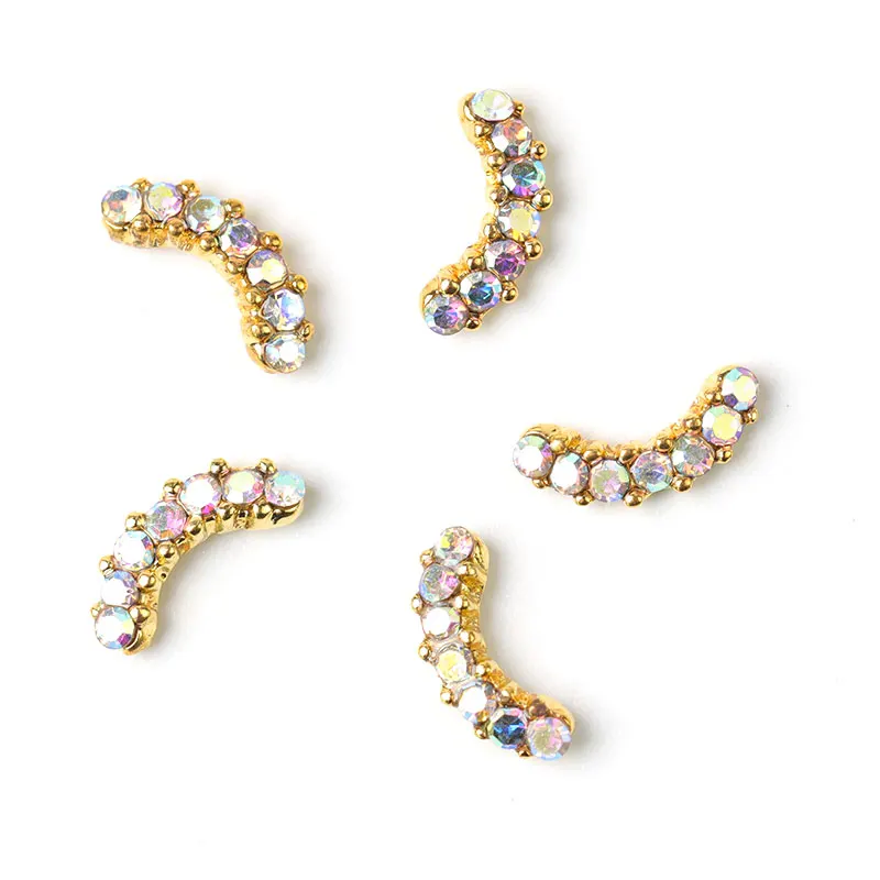 

10 pieces diy 3D Moon gemstone rhinestones for Nail Art decorations Design charms alloy manicure jewelry accessories