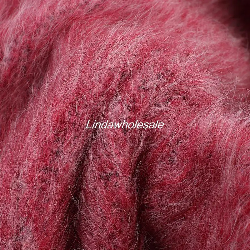 Двухцветная шерстяная мохеровая ткань модная повседневная куртка из полиэстера