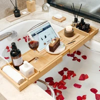 bamboo bathtub tray can be extended bathtub tray to place objects soak more comfortable bathroom accessories to watch the show