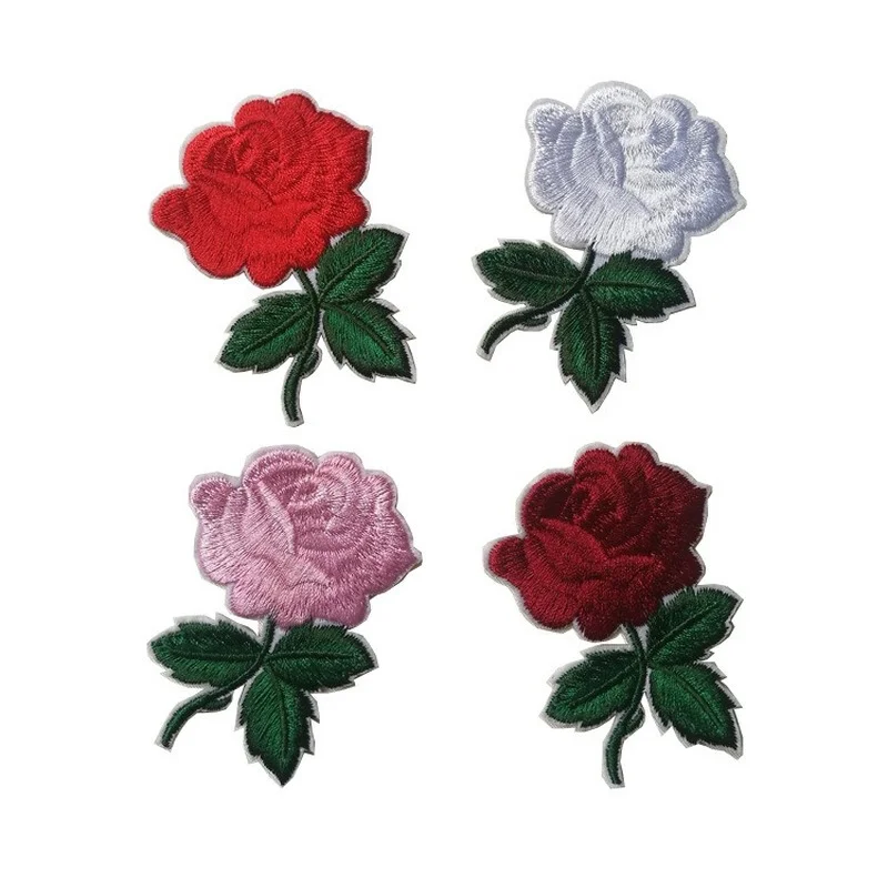 

Peony Flowers DIY Clothes Dress Patches Rose Flower Floral Collar Iron on Patch Cute Applique Badge Embroidered Fabric Sticker