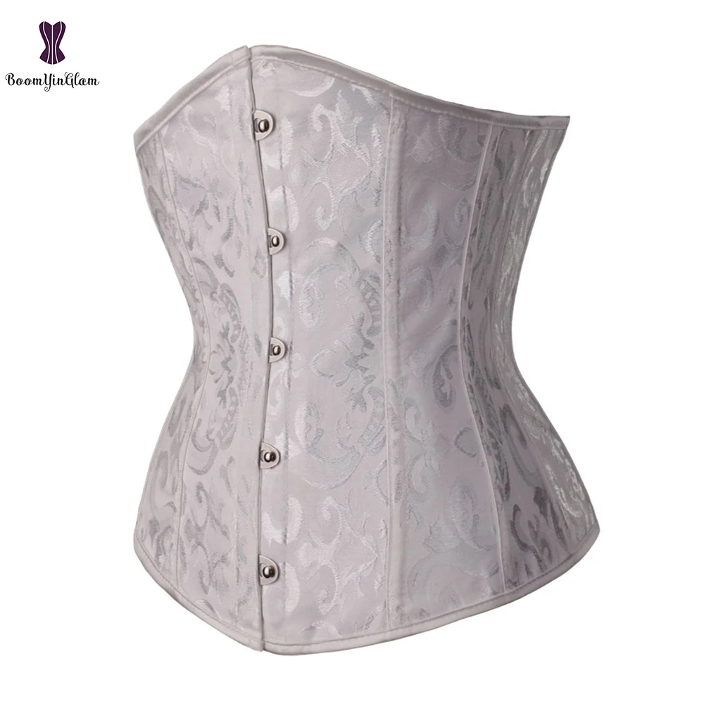 Жаккардовый корсет с цветочным принтом под грудью готические корсеты Женский