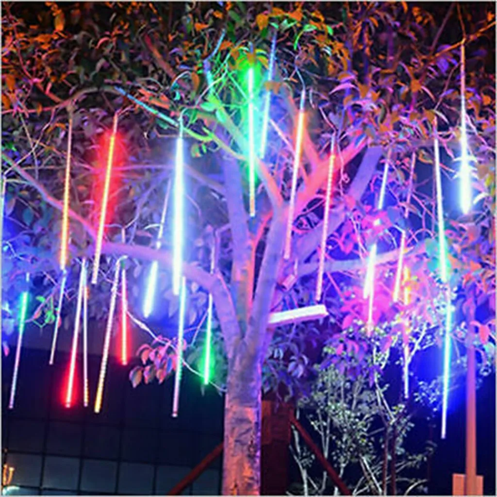 

4PC Thrisdar Upgrade Falling Rain Lights 30CM LED Meteor Shower Rain Light Outdoor Snowfall Christmas Fairy String Light Garland