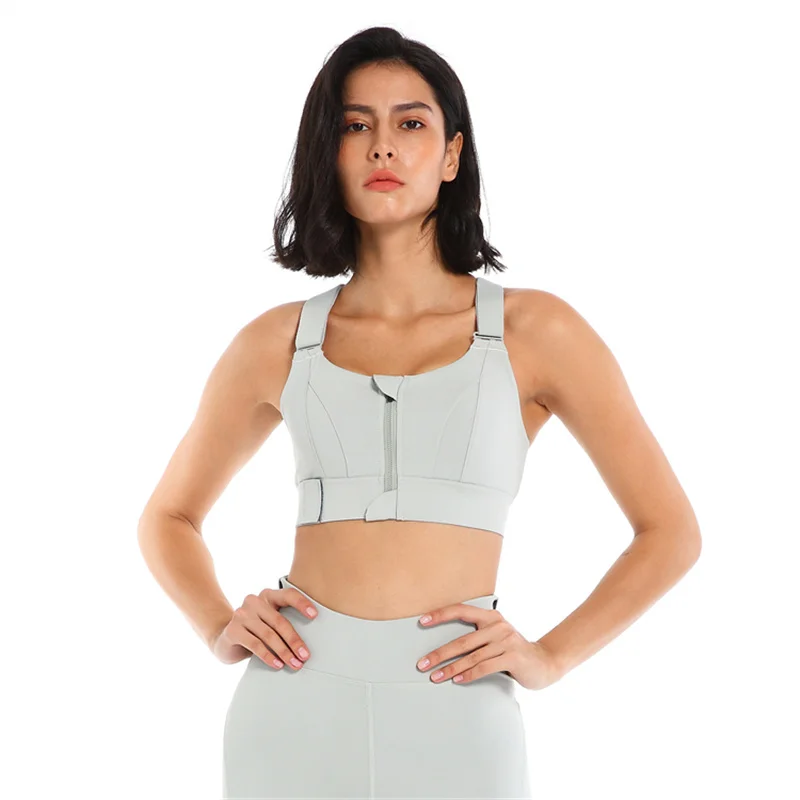 

Бюстгальтер женский спортивный на молнии, с высокой поддержкой