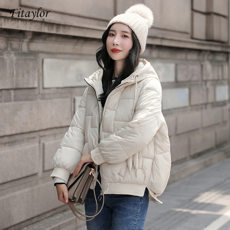 Fitaylor 2020 Новая женская зимняя куртка пальто с хлопковой подкладкой короткая парка